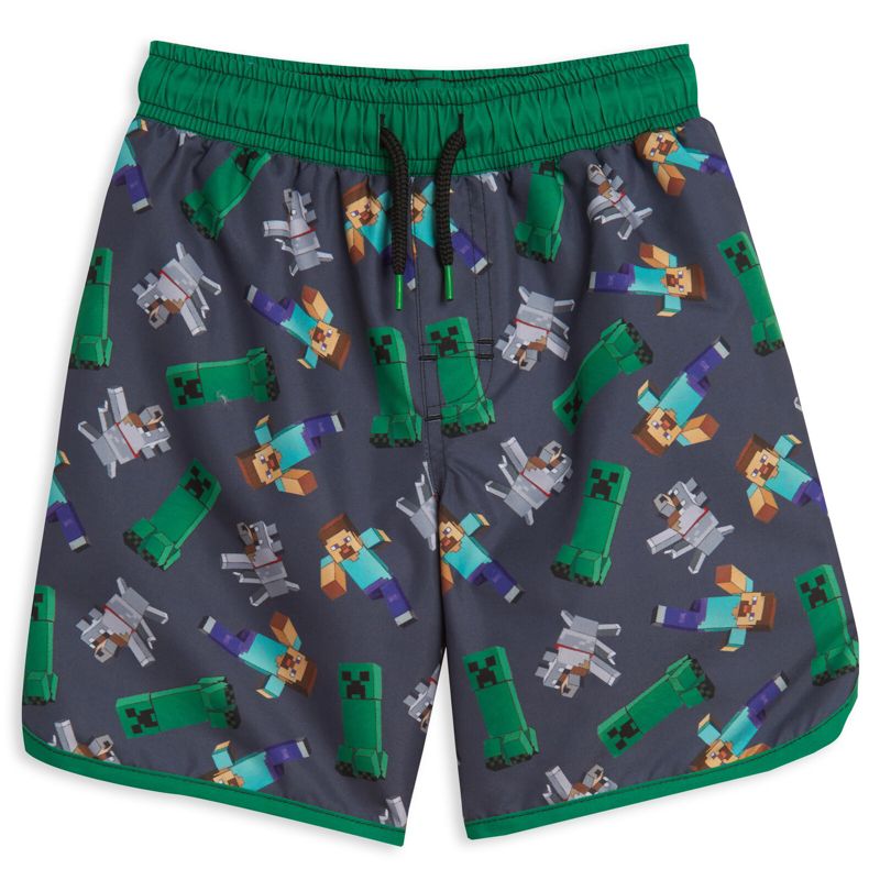 Minecraft UPF 50+ Swim Trunks Little Kid to Big Kid Sizes (4T - 18-20)