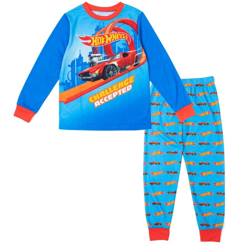 Hot Wheels Pajama Shirt and Pants Sleep Set Little Kid to Big Kid
