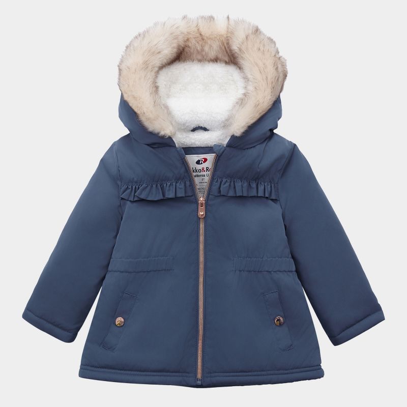 Rokka&Rolla Toddler Baby Girls' Fleece Lined Parka Jacket Kids Coat