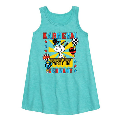 Girls' - Peanuts - Karneval Biggest Oldest Party Germany Graphic Sleeveless Aline Dress