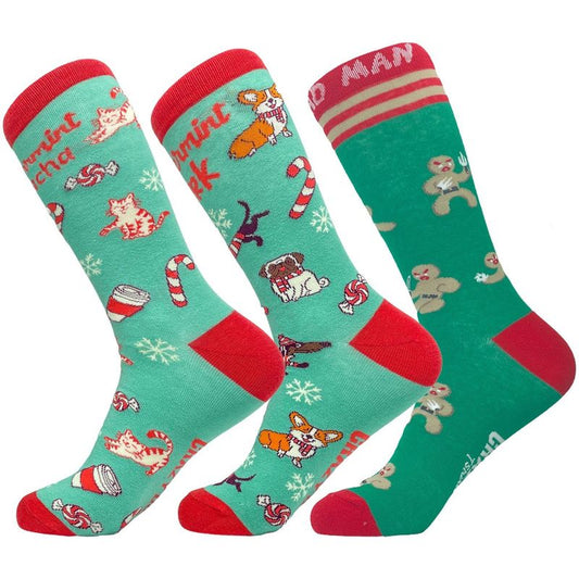 Youth Christmas Socks Funny Festive Holiday Kids Socks for Boys and Girls - Crazy Dog Socks