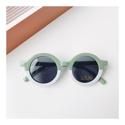 MyKids-Usa Girls Color Patchwork Design Round Frame Sunglasses