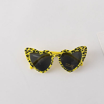 MyKids-USA Leopard Print Pattern Heart Shape Fashion Sunglasses