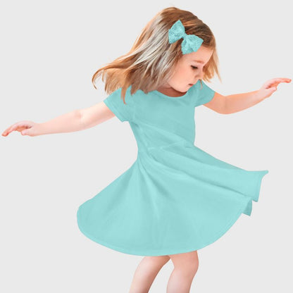 City Threads Jersey Short Sleeve Girls Twirly Skater Dress - USA-Made (Part 2)