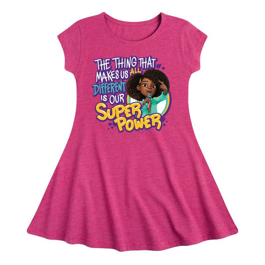 Girls' - Karma's World - Our Super Power Fit & Flair Cap Sleeve Dress