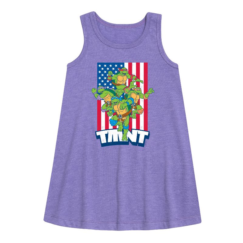 Girls' - Teenage Mutant Ninja Turtles - USA Turtles Graphic Sleeveless Aline Dress