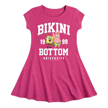 Girls' - SpongeBob SquarePants - Bikini Bottom University Fit & Flair Cap Sleeve Dress