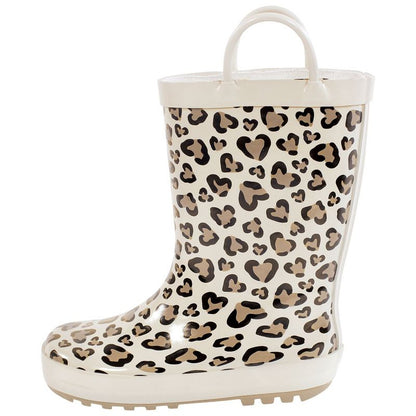 Hudson Baby Infant Girl Rain Boots, Heart Leopard