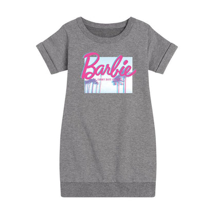 Girls' - Barbie - Sunny Days Ahead Graphic Short Sleeve Fleece Dress