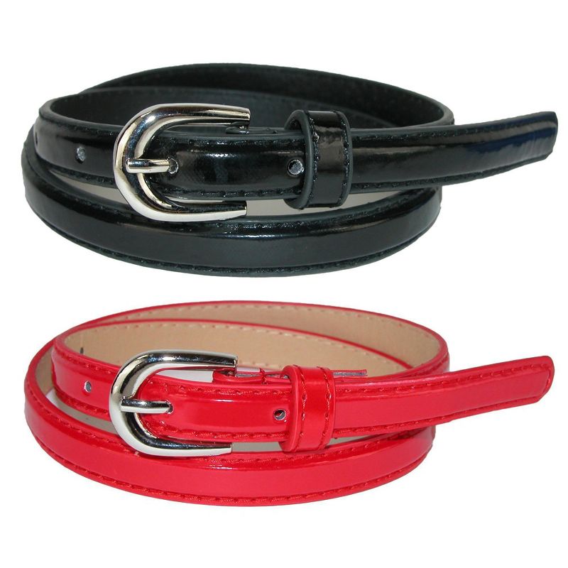 CTM Kid's Skinny Dress Belt (Pack of 2 Colors)