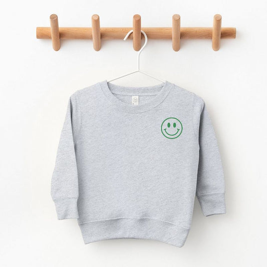 The Juniper Shop Embroidered Smiley Face Outline Youth Ultra-Soft Graphic Sweatshirt