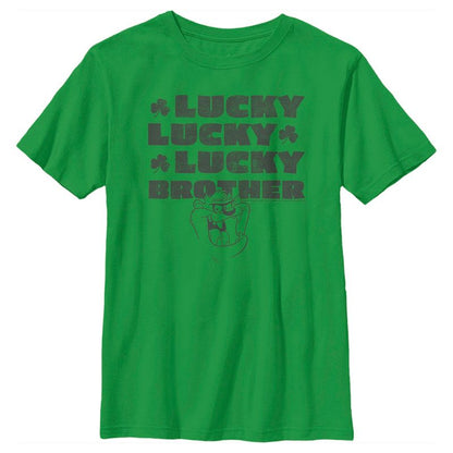 Boy's Looney Tunes St. Patrick's Day Taz Lucky Lucky Lucky Brother T-Shirt