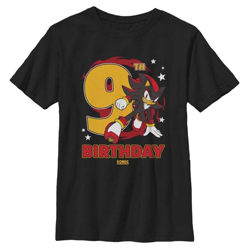 Boys Sonic the Hedgehog Shadow 9th Birthday T Shirt