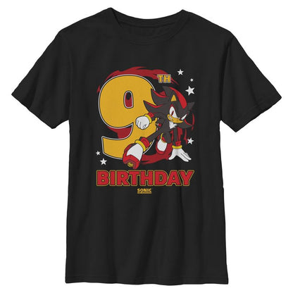 Boys Sonic the Hedgehog Shadow 9th Birthday T Shirt