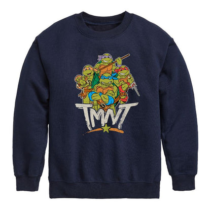 Boys' - Teenage Mutant Ninja Turtles - Tmnt Rebel Road Group Graphic Long Sleeve Fleece Sweatshirt