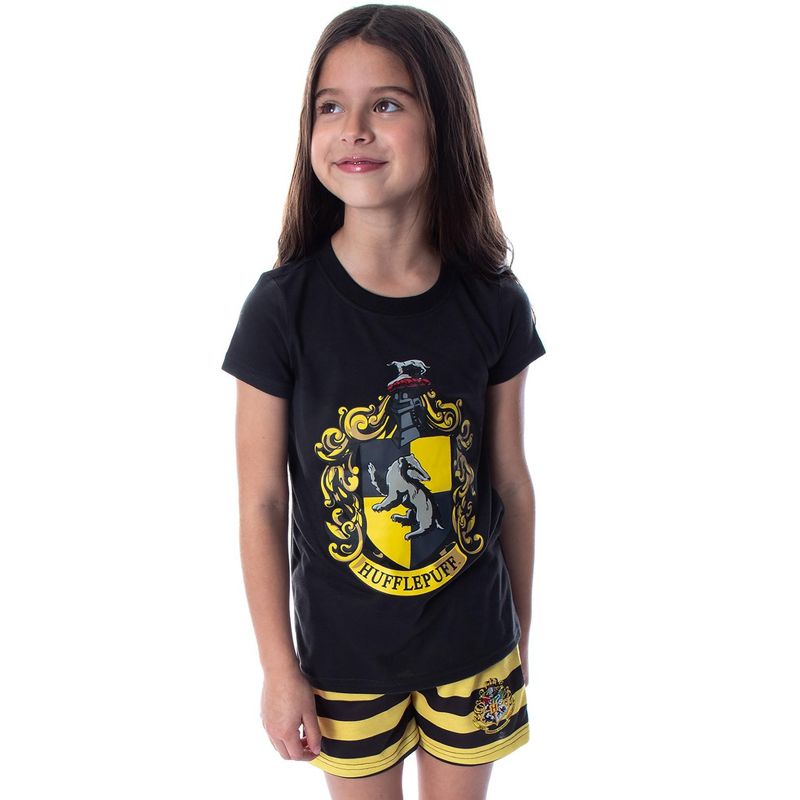 Harry Potter Girls' Hogwarts Castle Shirt and Shorts Pajama Set - All 4 Houses