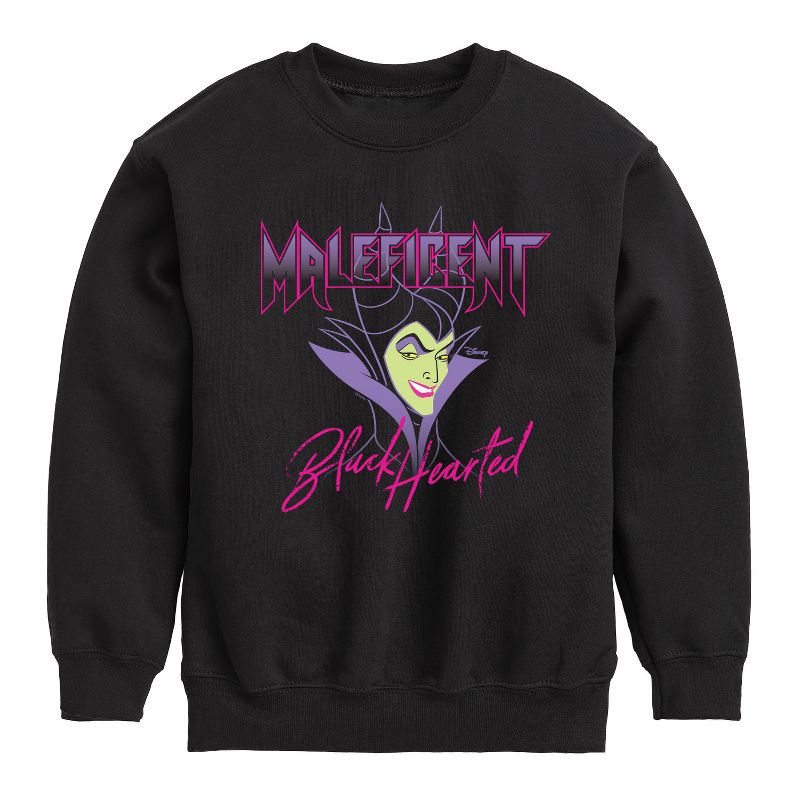 Boys' - Disney Villains - Black Hearted Graphic Long Sleeve Fleece Sweatshirt