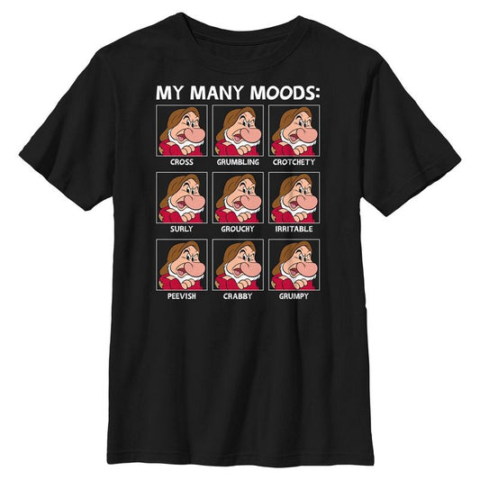 Boys Snow White and the Seven Dwarfs Grumpy My Many Moods T Shirt