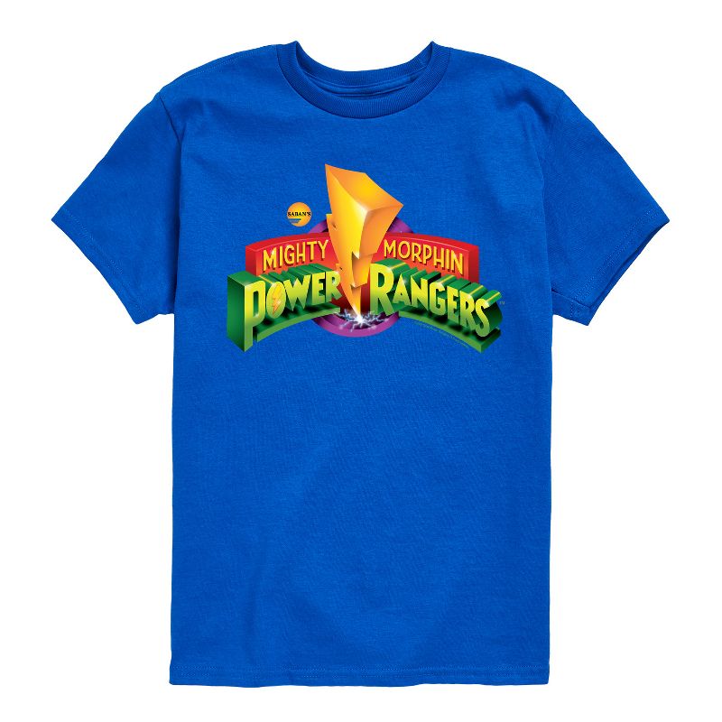 Boys' - Power Rangers - Retro Logo- Boy's Short Sleeve Tee Short Sleeve Graphic T-Shirt