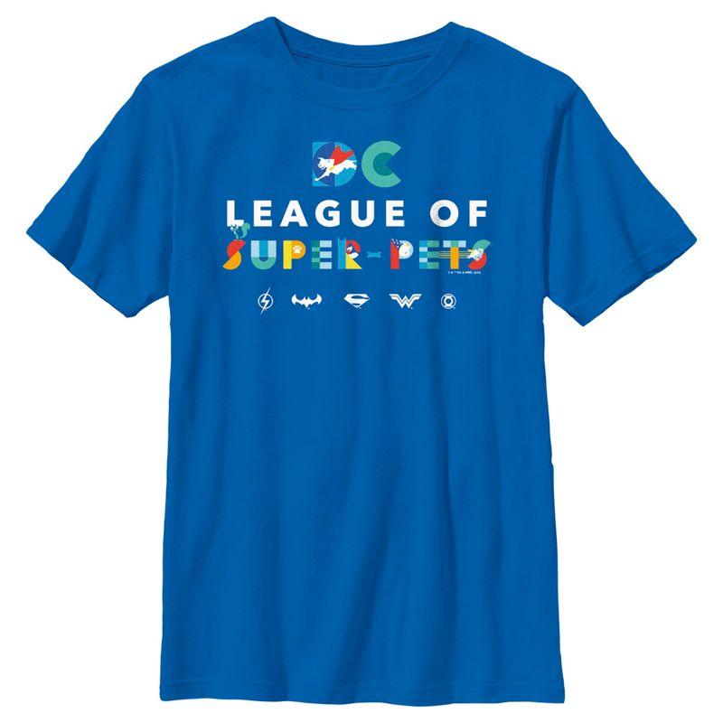Boy's DC League of Super-Pets Colorful Title T-Shirt