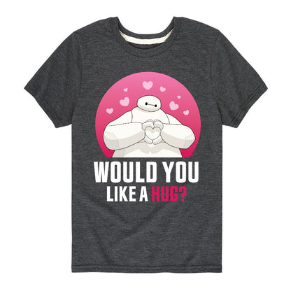 Boys' - Disney - Big Hero 6 Baymax Would You Like A Hug Short Sleeve Graphic T-Shirt
