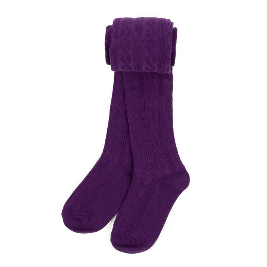 Leveret Girls  Boho Solid Color Cable Knit Tights