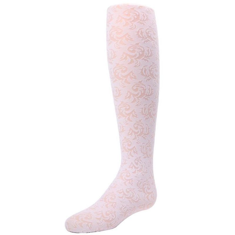 Memoi Girls' Sheer Vine Opaque Tights
