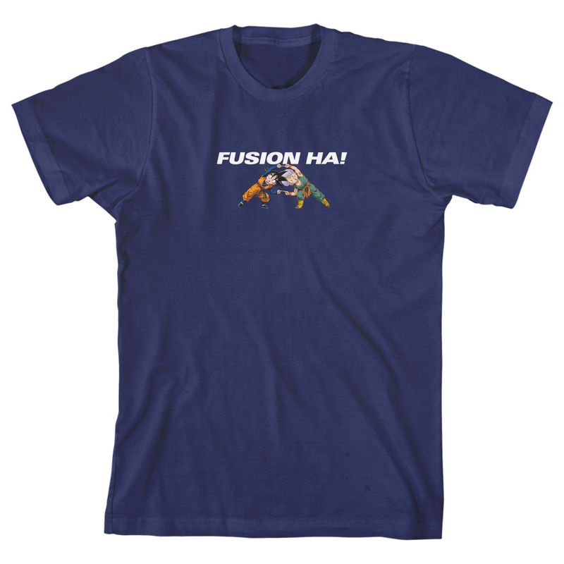 Dragon Ball Z Fusion Ha! Youth Boy's Navy Crew Neck T-Shirt