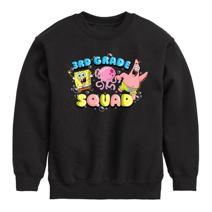 Boys' - SpongeBob SquarePants - 3rd Grade Squad Graphic Long Sleeve Fleece Sweatshirt