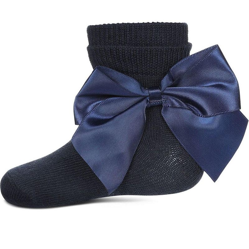 Memoi Girls' Silky Side Bow Anklet Socks