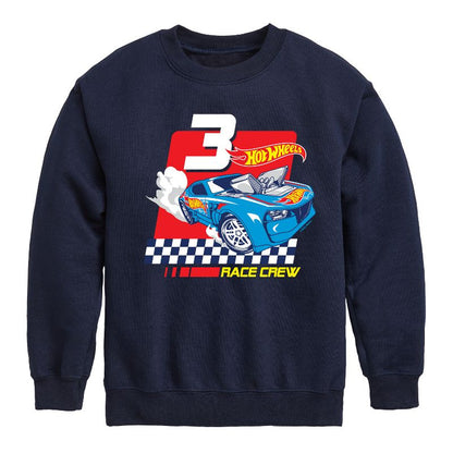 Boys' - Hot Wheels - Race Crew 3 Yrs Graphic Long Sleeve Fleece Sweatshirt