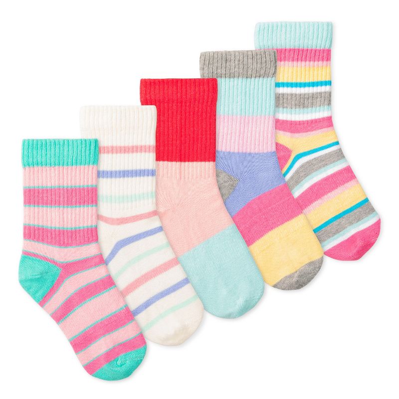 Lucky & Me Casey Kids Crew Socks Multiple Colors and Sizes (5-Pack)