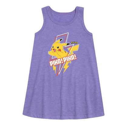 Girls' - Pokémon - Team Pikachu Graphic Sleeveless Aline Dress