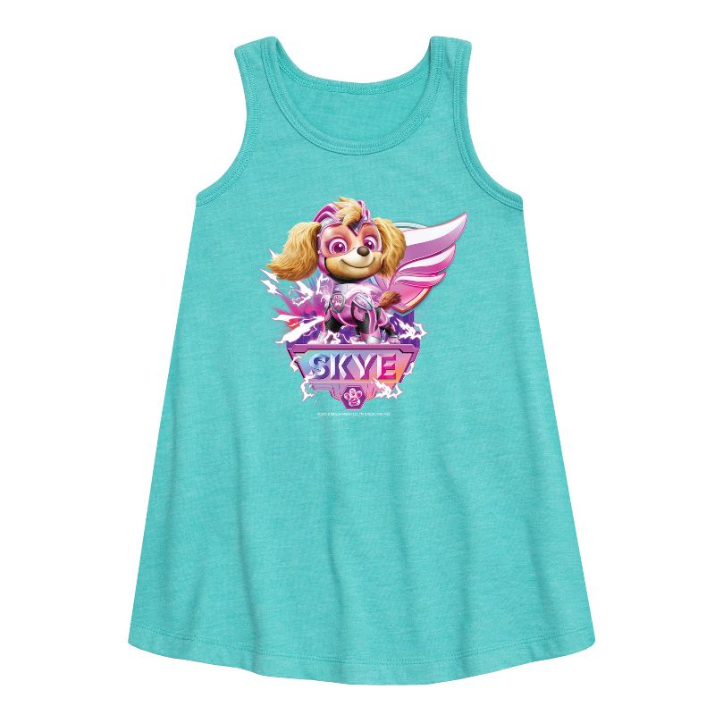 Girls' - Paw Patrol - Skye Lightning Graphic Sleeveless Aline Dress