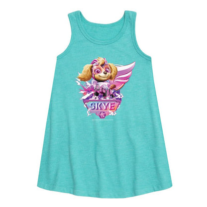 Girls' - Paw Patrol - Skye Lightning Graphic Sleeveless Aline Dress