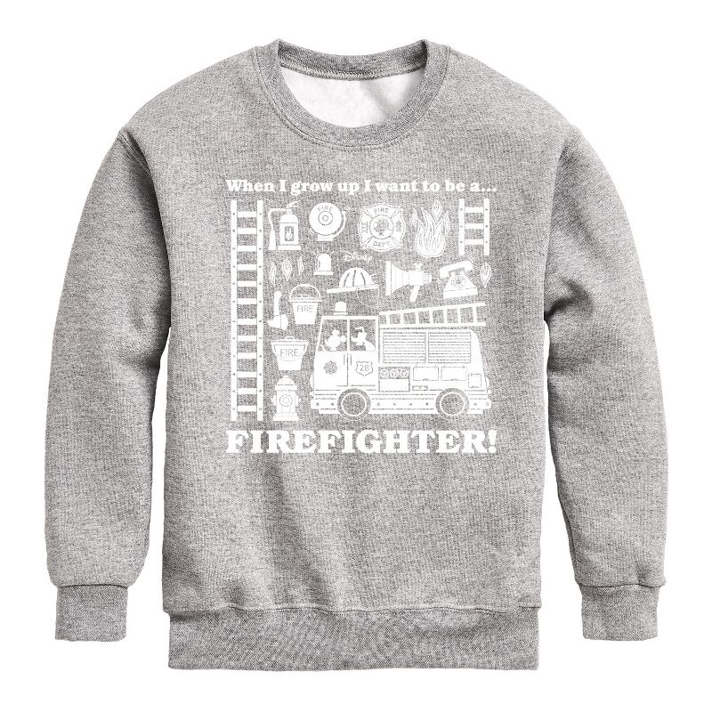 Boys' - Disney - Firefighter Graphic Long Sleeve Fleece Sweatshirt