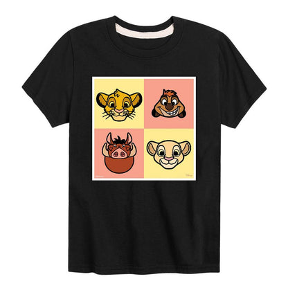 Boys' - Disney - Faces Lion King Grid Short Sleeve Graphic T-Shirt