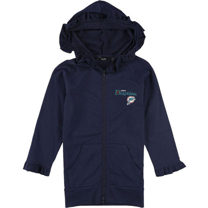Touch by G-III Girls Miami Dolphins Ruffled Hoodie Sweatshirt