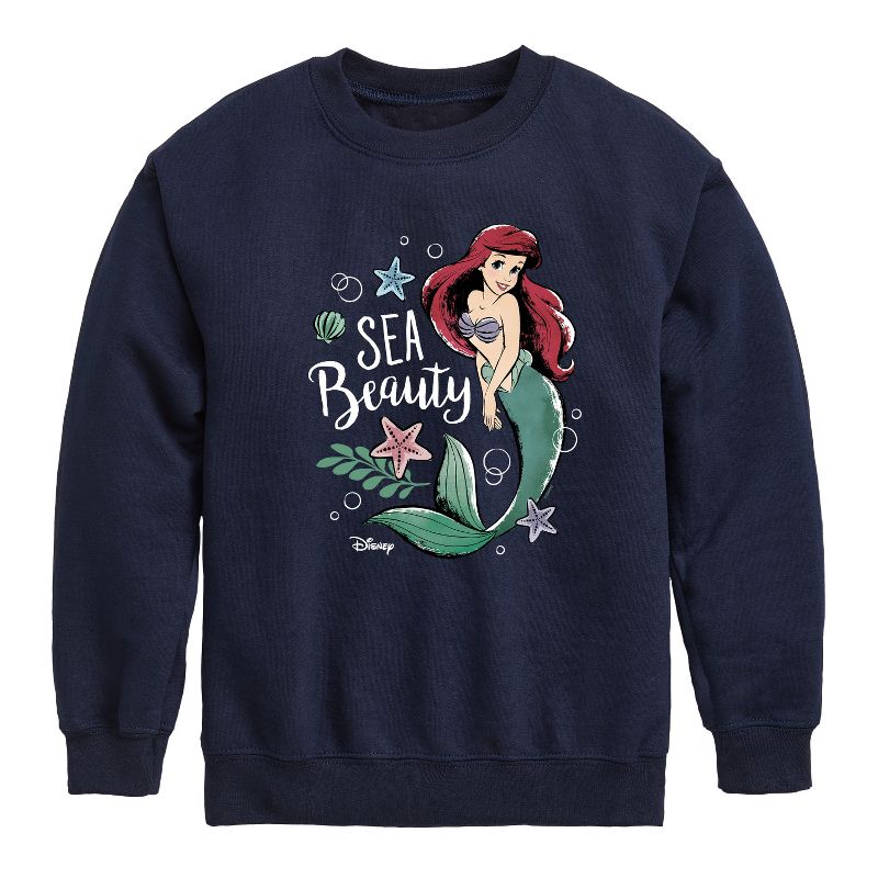 Boys' - Disney - Ariel Sea Beauty Graphic Long Sleeve Fleece Sweatshirt