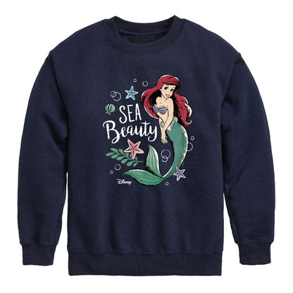 Boys' - Disney - Ariel Sea Beauty Graphic Long Sleeve Fleece Sweatshirt