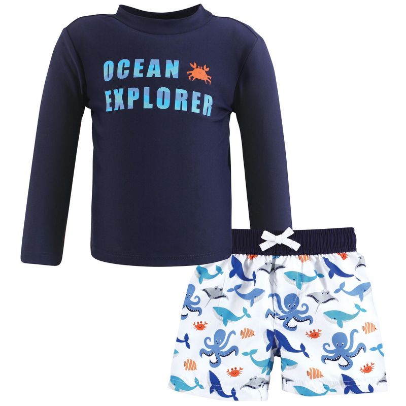 طقم ملابس سباحة للأولاد من Hudson Baby، بتصميم Ocean Explorer
