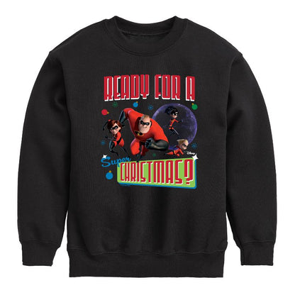 Boys' - Disney - Ready For A Super Christmas Graphic Long Sleeve Fleece Sweatshirt