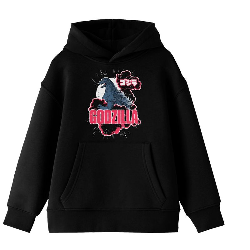 Godzilla Classic Art and Logo Youth Black Hoodie