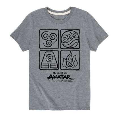 Boys' - Avatar: The Last Airbender - Four Elements Short Sleeve Graphic T-Shirt