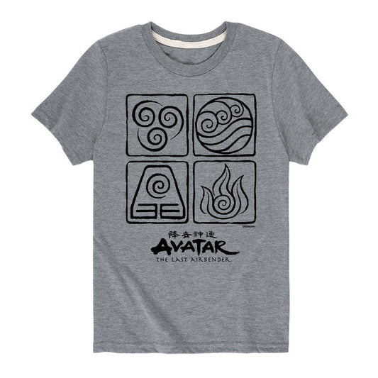 Boys' - Avatar: The Last Airbender - Four Elements Short Sleeve Graphic T-Shirt