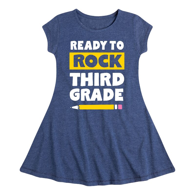 Girls' - Instant Message - Ready To Rock Third Grade Fit & Flair Cap Sleeve Dress