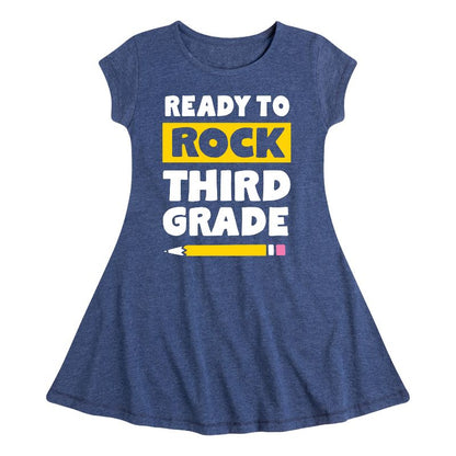 Girls' - Instant Message - Ready To Rock Third Grade Fit & Flair Cap Sleeve Dress