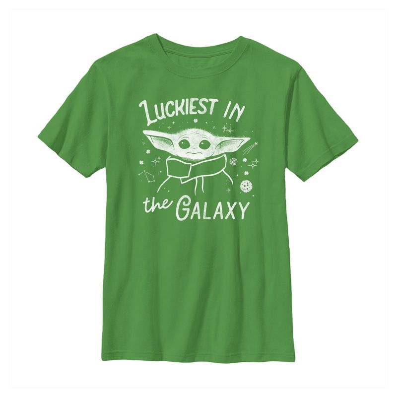 Boy's Star Wars The Mandalorian The Child Luckiest in the Galaxy T-Shirt