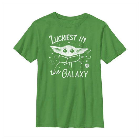 Boy's Star Wars The Mandalorian The Child Luckiest in the Galaxy T-Shirt