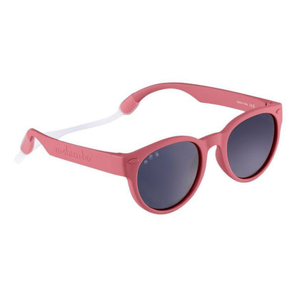 Roshambo Bend-in-Half Flexible Round Kids Sunglasses | Made in Italy | Polarized UV400 Lens | Carrying Sleeve, Silicone Strap & Ear Locks Included!